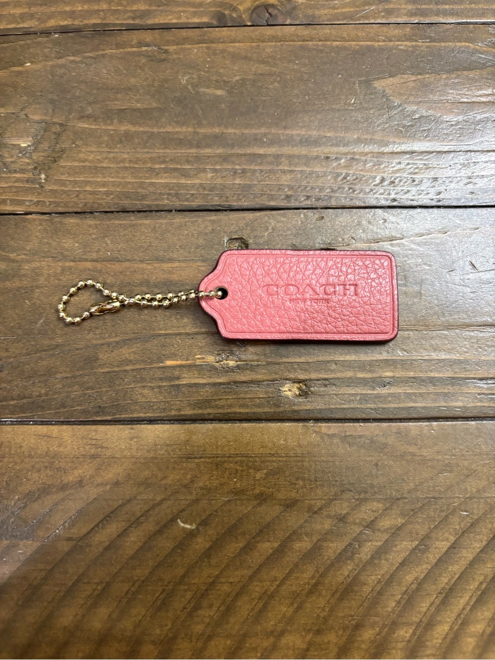 COACH Pink Leather Hang Tag